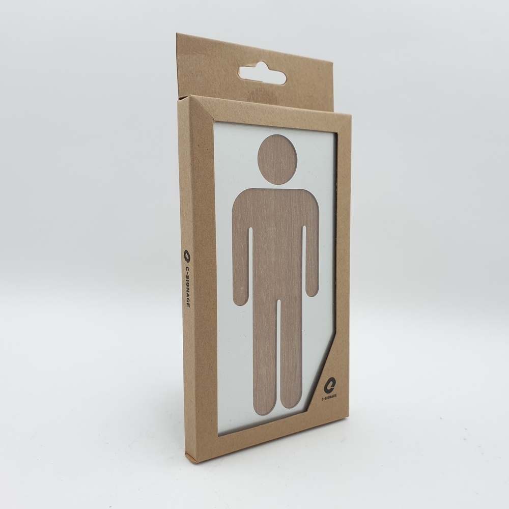 ป้ายอลูฯประกบไม้ CSWVL-002 TOILETชาย ขนาด9x16ซม.