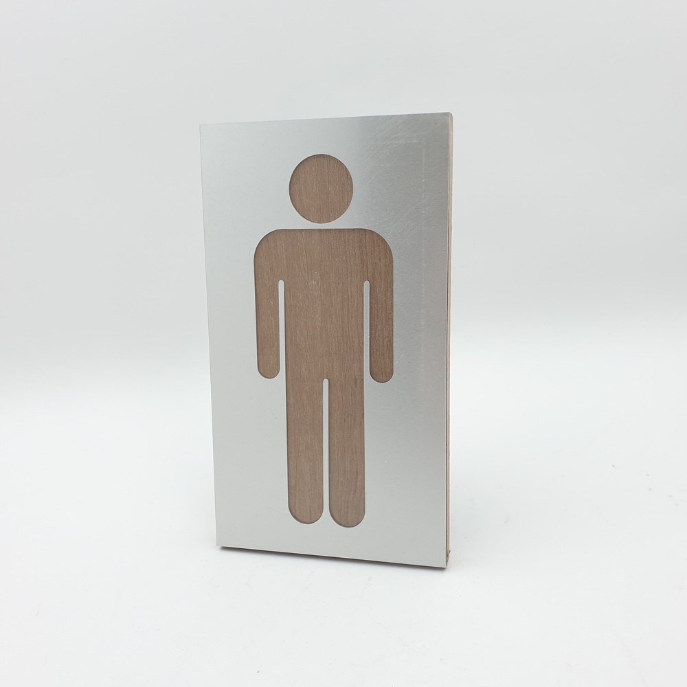 ป้ายอลูฯประกบไม้ CSWVL-002 TOILETชาย ขนาด9x16ซม.