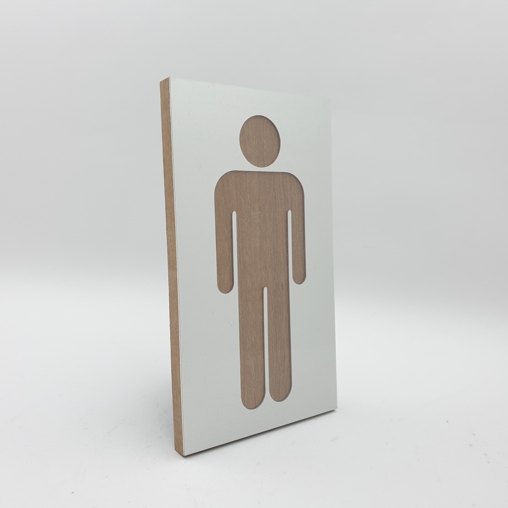 ป้ายอลูฯประกบไม้ CSWVL-002 TOILETชาย ขนาด9x16ซม.