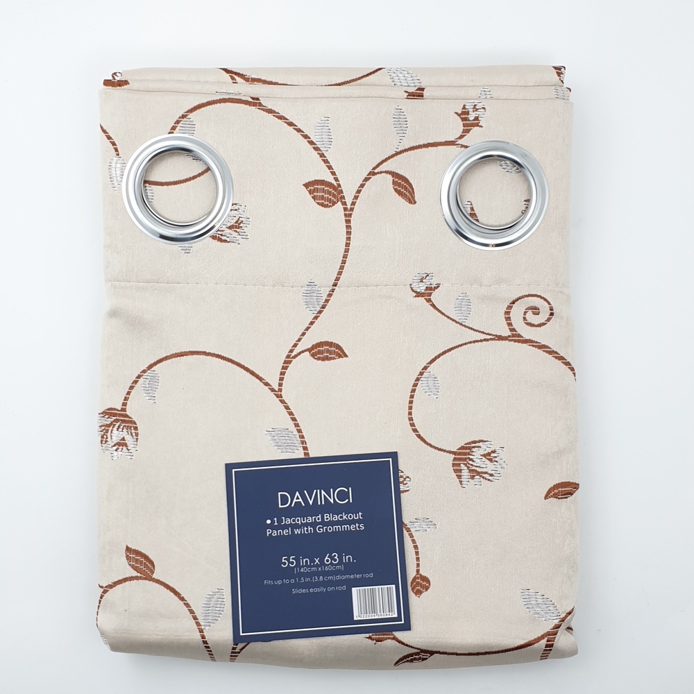 DAVINCI ผ้าม่านหน้าต่างทึบแสงพิมพ์ลาย รุ่น WT-17071-BEW ขนาด 140x160ซม.สีเบจ
