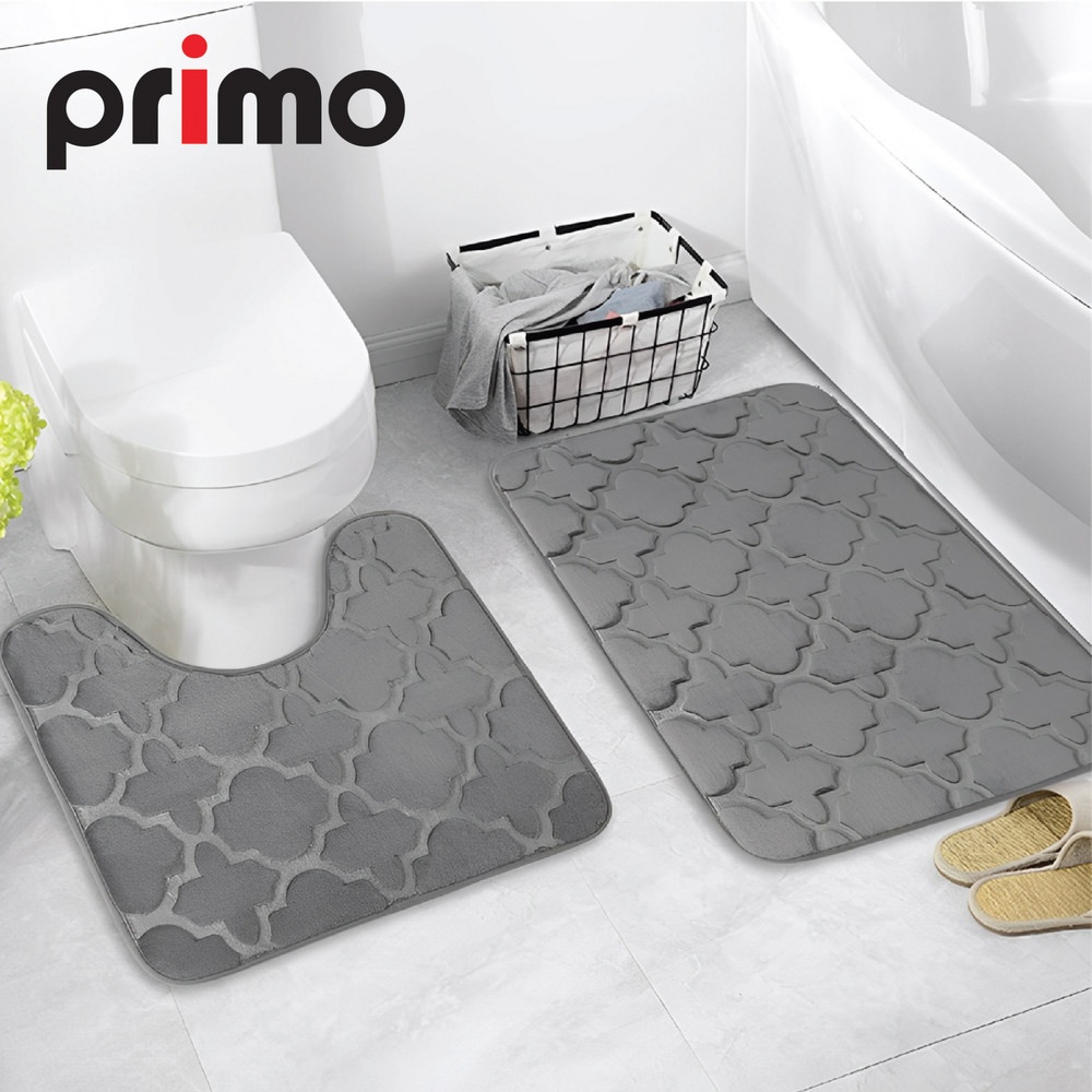 Primo พรมชุดห้องน้ำ รุ่น 2JJ4565D สีเทา