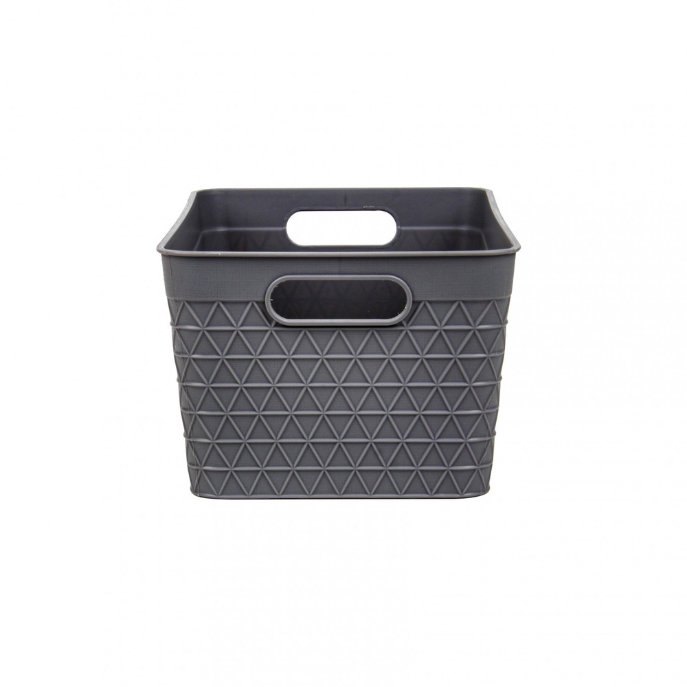 GOME ตะกร้าอเนกประสงค์ทรงเหลี่ยม รุ่น Waffle TG54158 ขนาด 15x21.5x10.5 ซม.(2.6L) สีเทา