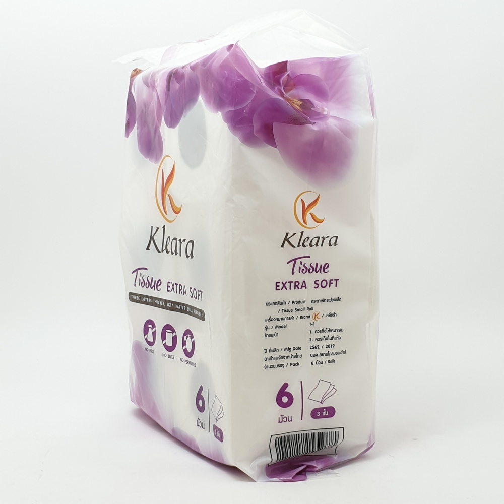 KLEARA กระดาษชำระ ม้วนเล็ก 3 ชั้น หนา 100 แกรม ยาว 20 เมตร (6 ม้วน/แพ็ค)