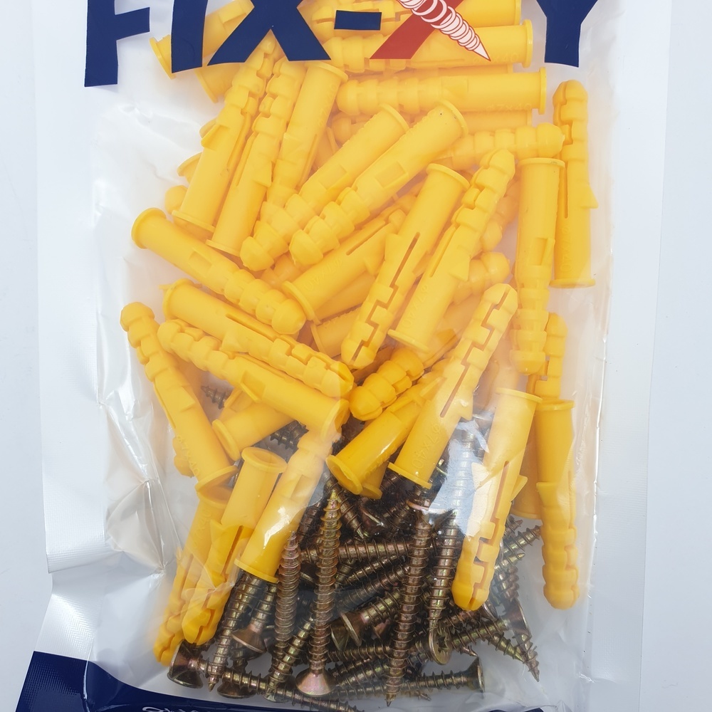 พุคพลาสติก เบอร์ 7 พร้อมสกรู รุ่น EN-004-CL (50ชิ้น/แพ็ค) FIX-XY