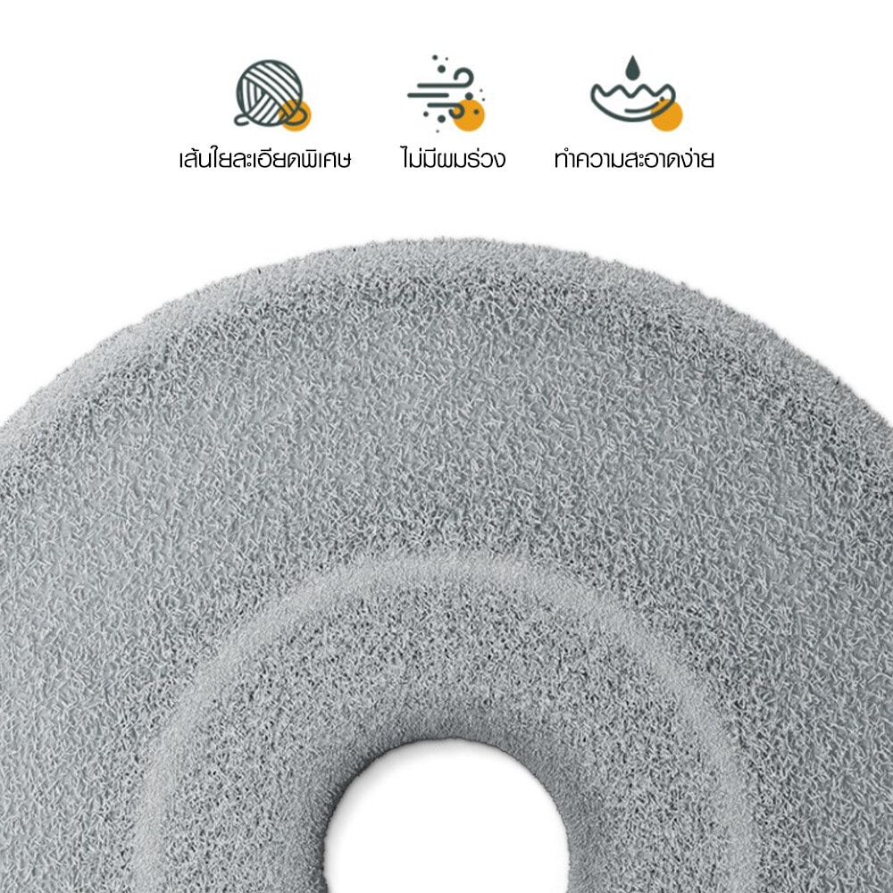 ICLEAN ชุดม็อปปั่นถังสเตนเลส ด้ามสเตนเลส แยกน้ำดี ขนาด 31x31x104-126 ซม. รุ่น FC003 สีเทา
