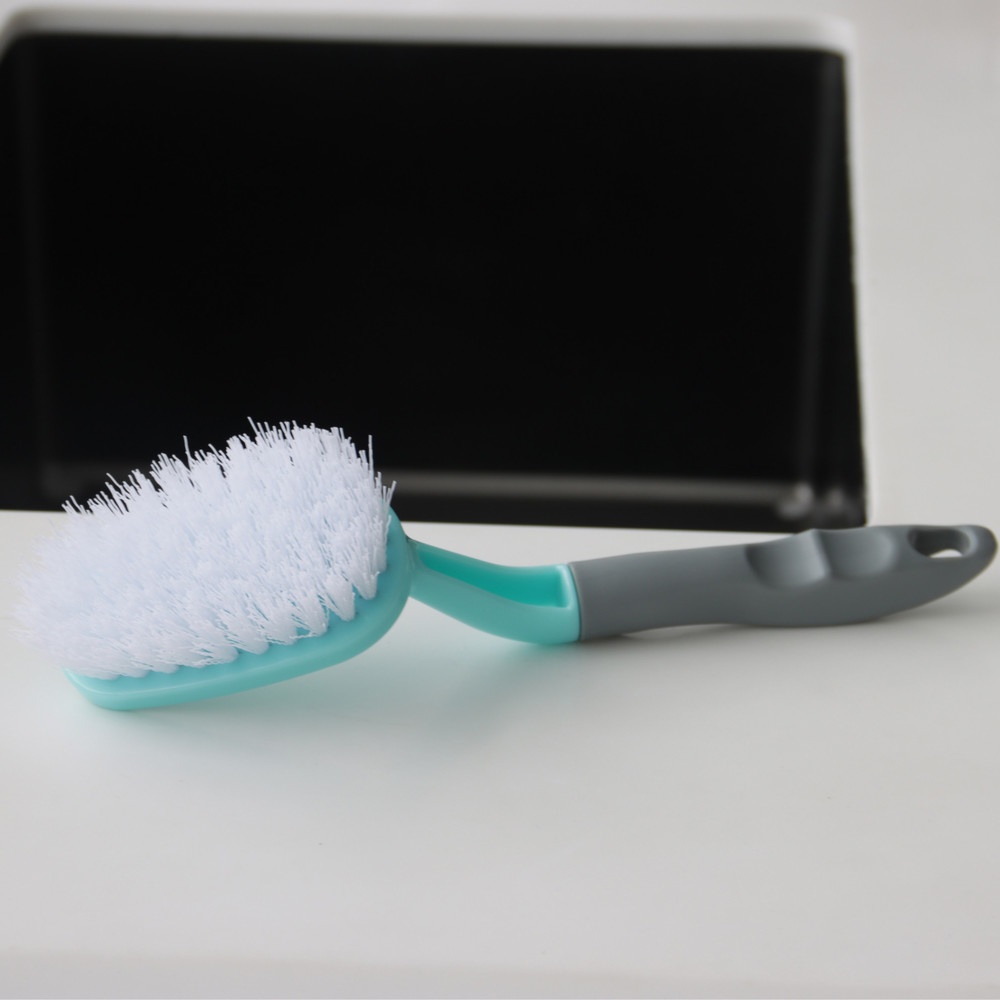 ICLEAN แปรงขัดอเนกประสงค์ด้ามสั้น รุ่น GTG56938 ขนาด 3.5x5.5x26 ซม. สีเขียว-เทา