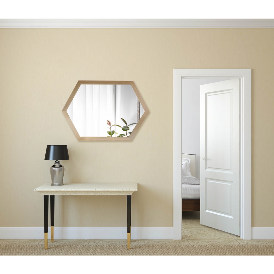 Nice กระจกมีกรอบหกเหลี่ยม รุ่น ลอร่า X013S1Q ขนาด 40X60 ซม. สีทอง