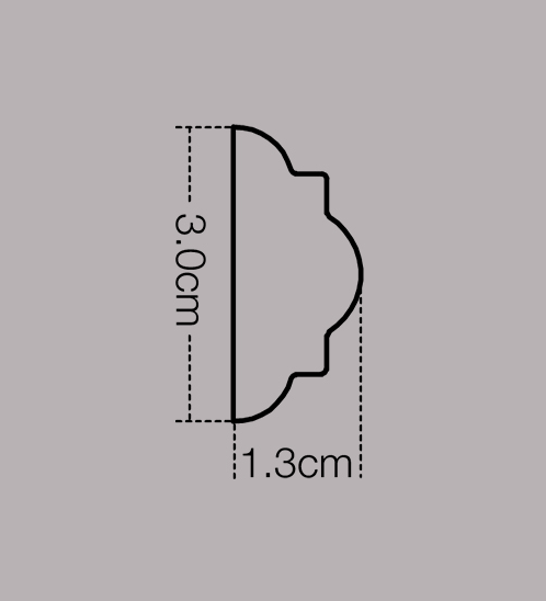 GREAT WOOD ไม้คิ้ว PS 1641-W 30x13x2700มม. สีขาว