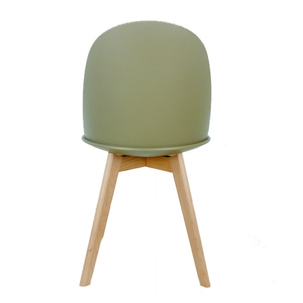 Pulito เก้าอี้พลาสติกเบาะหนังขาไม้ PP-692-01-GR03 ขนาด 55.5x46.5x86ซม. สีเบจ