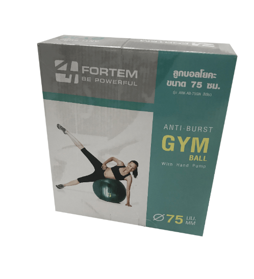 FORTEM ลูกบอลโยคะ 75 ซม. ARK-AB-75GN สีเขียว พร้อมที่สูบลม