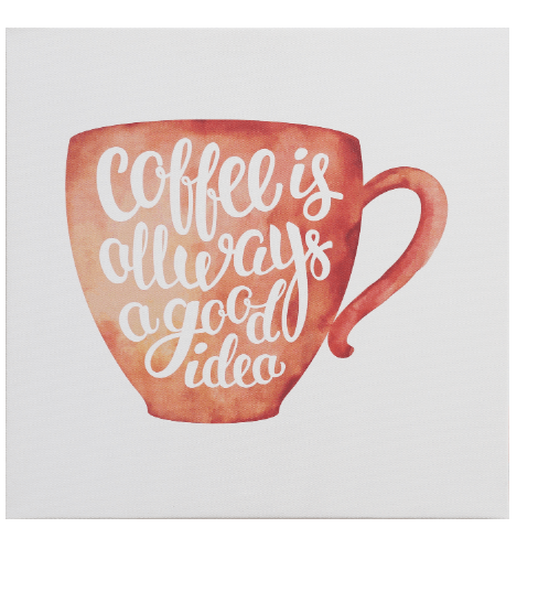 รูปภาพพิมพ์ผ้าใบ Coffee Shop C4040-3 40x40ซม. (ก.xส.) NICE (ถ้วยกาแฟสีส้ม)
