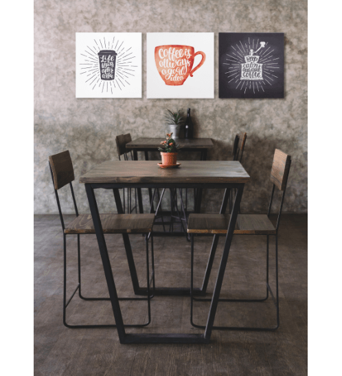 รูปภาพพิมพ์ผ้าใบ Coffee Shop C4040-3 40x40ซม. (ก.xส.) NICE (ถ้วยกาแฟสีส้ม)