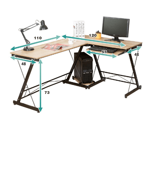 SMITH โต๊ะทำงาน รุ่นHD001 ขนาด120x158x73ซม. สีไวท์เมเปิล