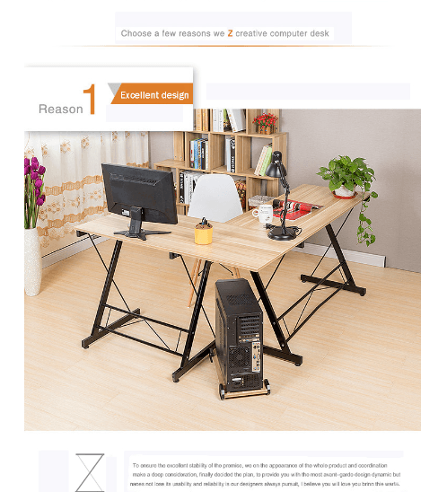 SMITH โต๊ะทำงาน รุ่นHD001 ขนาด120x158x73ซม. สีไวท์เมเปิล