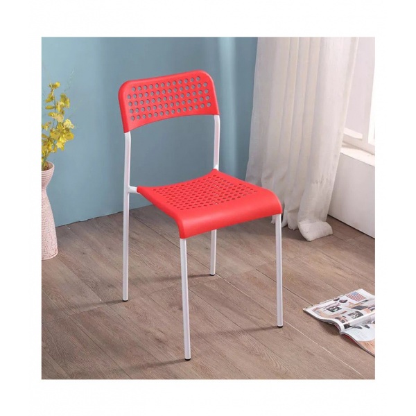 Delicato เก้าอี้พลาสติก 6022-D ขนาด 38.5×55.5×77ซม. สีแดง