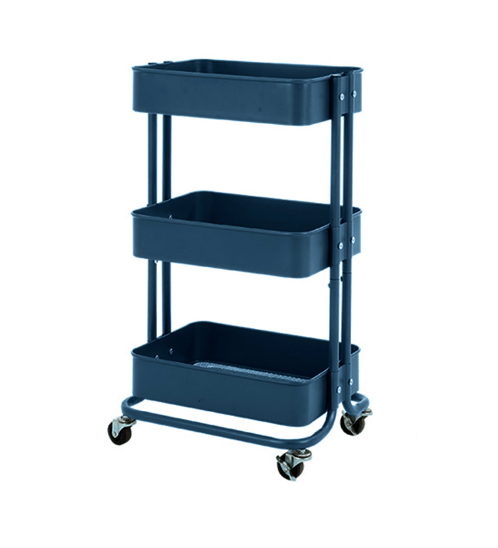 DELICATO รถเข็น 3 ชั้น BUTLER รุ่น BT01 35.3x42.6x75.9ซม. สีน้ำเงินเข้ม