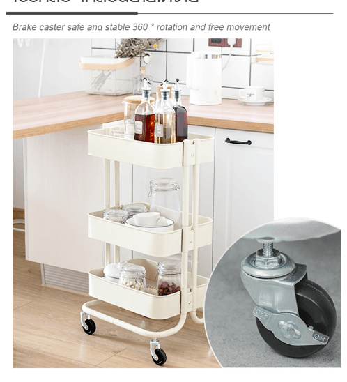 DELICATO รถเข็น 3 ชั้น BUTLER รุ่น BT02 35.3x42.6x75.9ซม. สีขาว