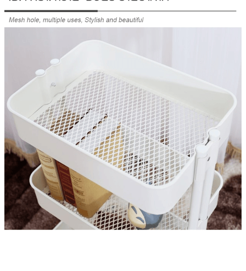 DELICATO รถเข็น 3 ชั้น BUTLER รุ่น BT02 35.3x42.6x75.9ซม. สีขาว