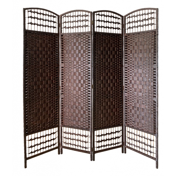 Delicato ฉากกั้นห้อง 4 บาน รุ่น HY2039 ขนาด 200x180x2ซม.สีน้ำตาลเข้ม