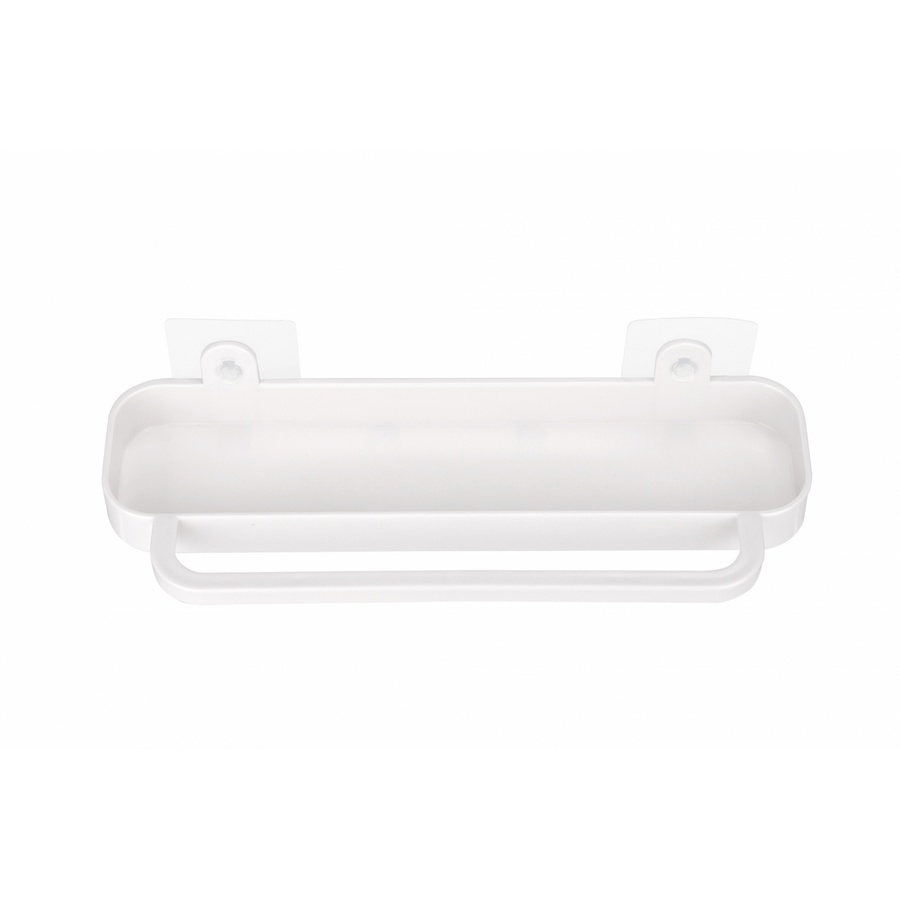 KOJI DIY ชั้นวางพร้อมตะขอติดผนัง รุ่น 2EXC008-WH ขนาด 12x31.5x8 cm. สีขาว