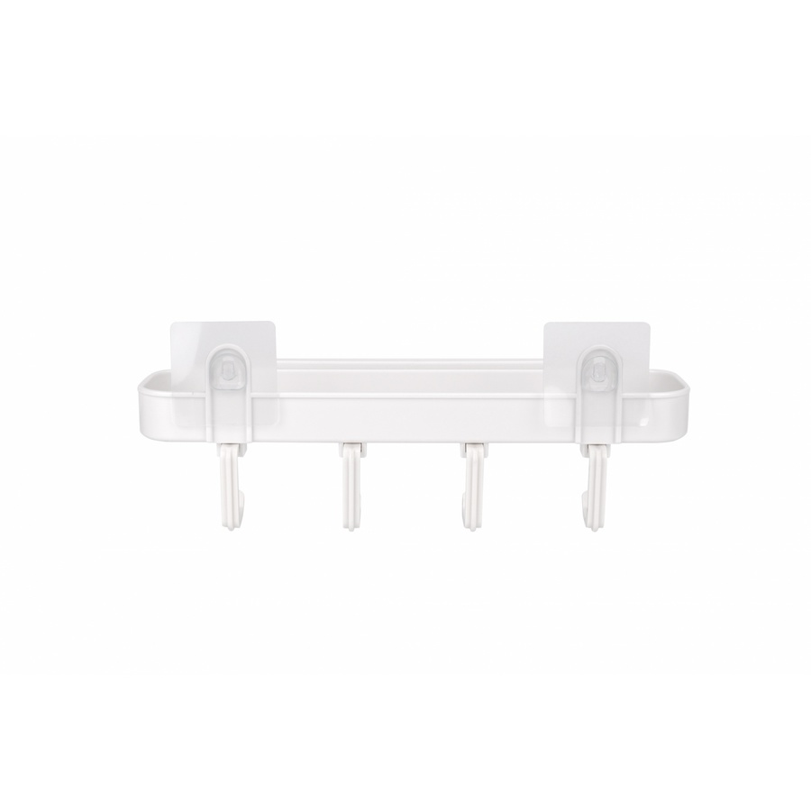 KOJI DIY ชั้นวางพร้อมตะขอติดผนัง รุ่น 2EXC008-WH ขนาด 12x31.5x8 cm. สีขาว