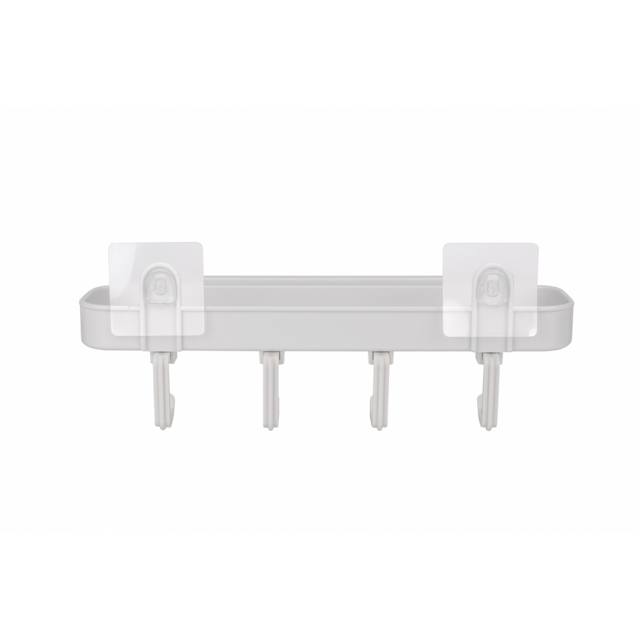 KOJI DIY ชั้นวางพร้อมตะขอติดผนัง รุ่น 2EXC008-GY ขนาด 12x31.5x8 cm. สีเทา