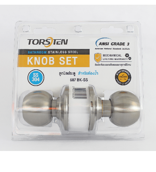 TORSTEN ลูกบิดห้องน้ำ สเตนเลส-304 รุ่น 587 BK-SS สีสเตนเลส