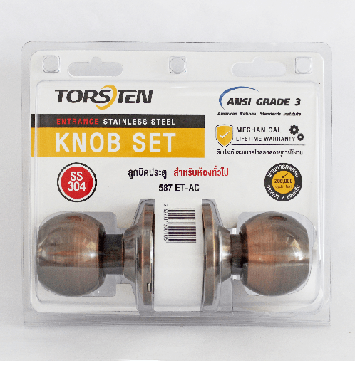 TORSTEN ลูกบิดห้องทั่วไป สเตนเลส-304 รุ่น 587 ET-AC สีทองแดงรมดำ