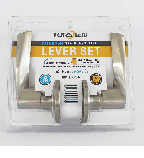 TORSTEN ลูกบิดก้านโยกห้องน้ำ 801 BK-SN สีซาตินนิเกิล