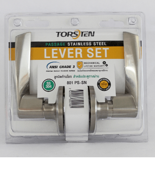 TORSTEN มือจับก้านโยกทางผ่าน สเตนเลส-304 รุ่น TTJ801-LV304-SN สีซาตินนิกเกิล