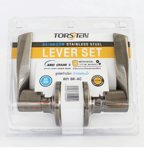 TORSTEN มือจับก้านโยกห้องน้ำ รุ่น 801 BK-AC สีทองแดงรมดำ