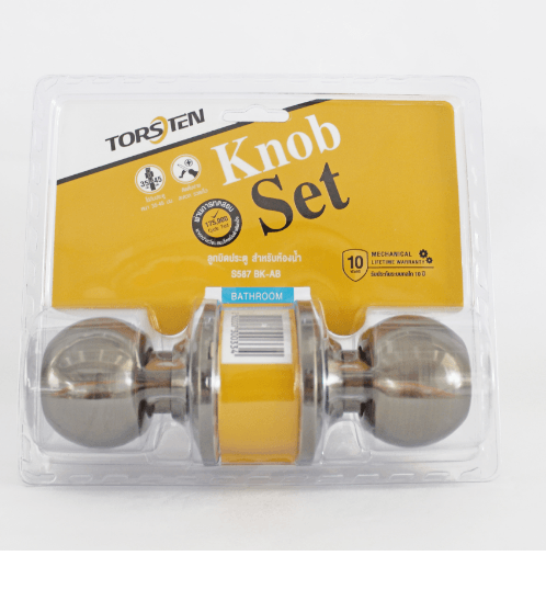 TORSTEN ลูกบิดห้องน้ำ สเตนเลส-304 รุ่น S587 BK-AB สีทองเหลืองรมดำ