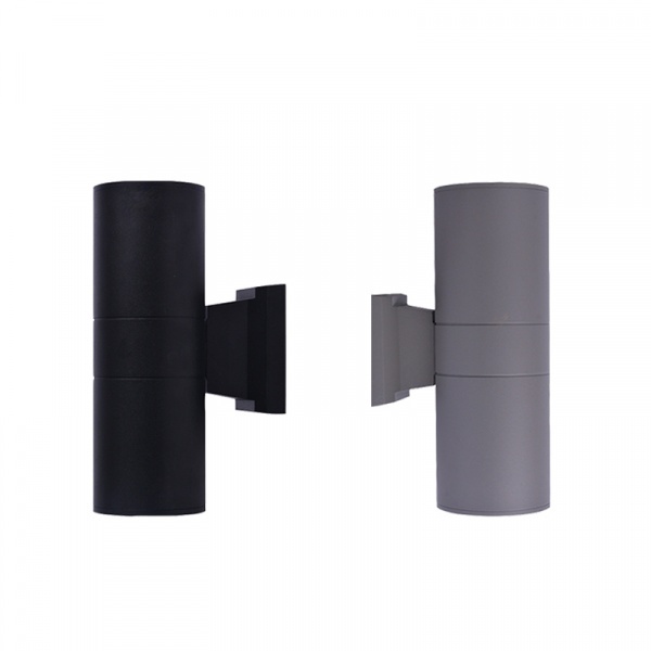 EILON โคมไฟติดผนังโมเดิร์น ทรงกระบอกกลม 2*E27 สูง 300mm IP65 รุ่น MVW002G สีเทา
