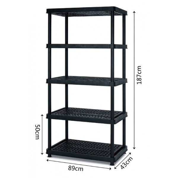 GOME ชั้นวางของอเนกประสงค์ 5 ชั้น รุ่น TG59940S5 ขนาด 90x44x184 cm. สีดำ