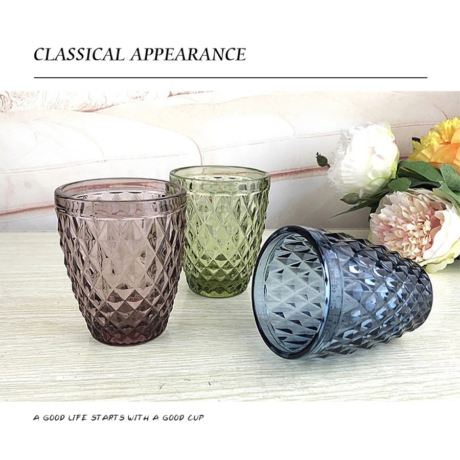 AILO ชุดแก้วน้ำ 240มล. 6ใบ/แพ็ค คละสี TAJ-MAHAL