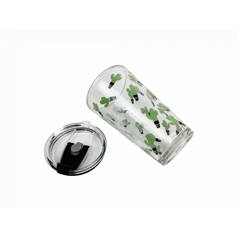 AILO แก้วน้ำพร้อมหลอดดูด 450มล. CACTUS
