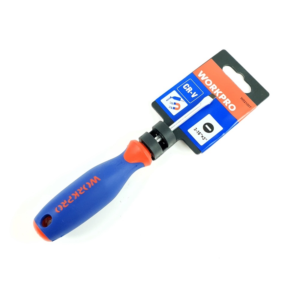 WORKPRO ไขควงปากแบน รุ่น W021007 ขนาด 3/16x3นิ้ว