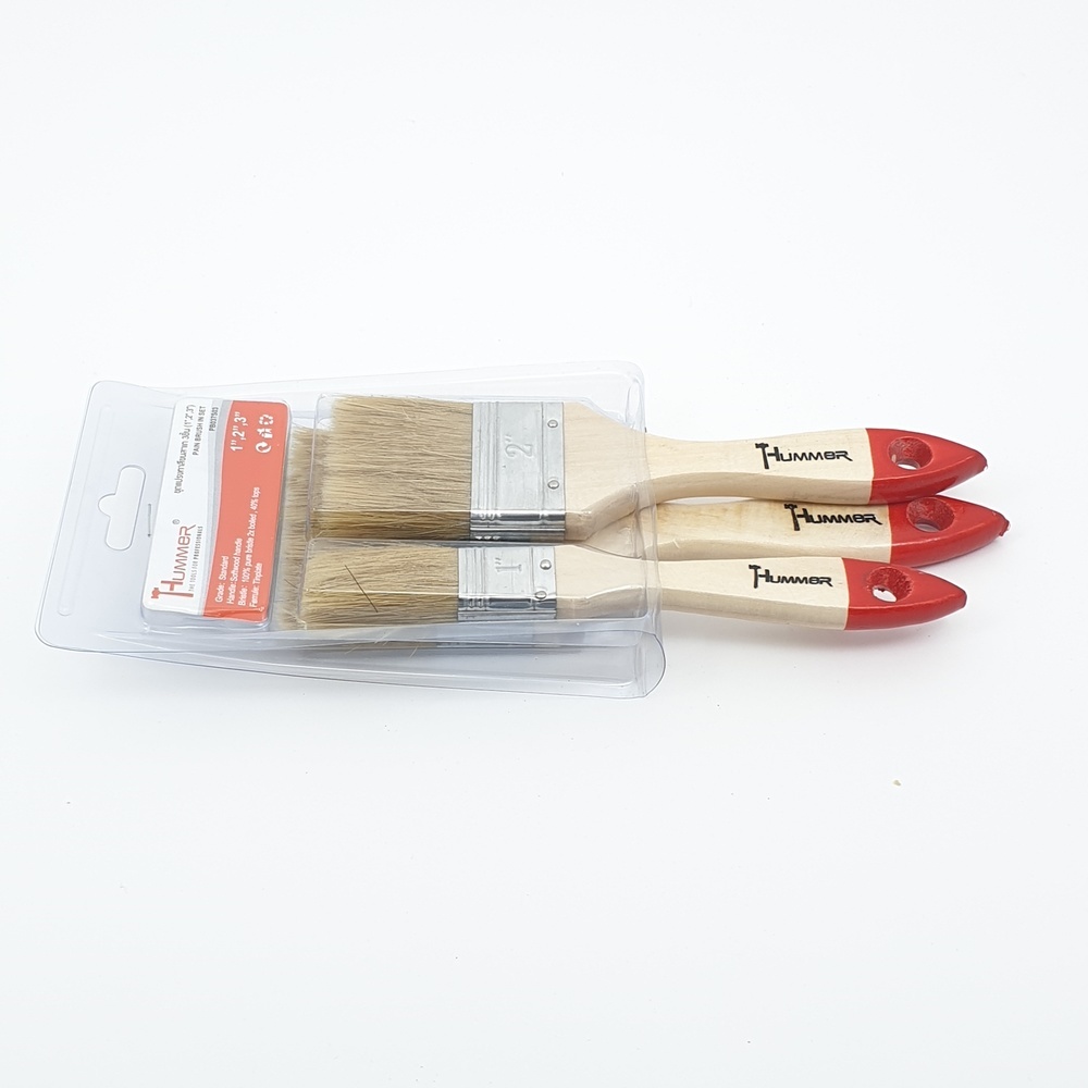 HUMMER ชุดแปรงทาสีขนสาเก 3ชิ้น (1",2",3") รุ่น PB037S03
