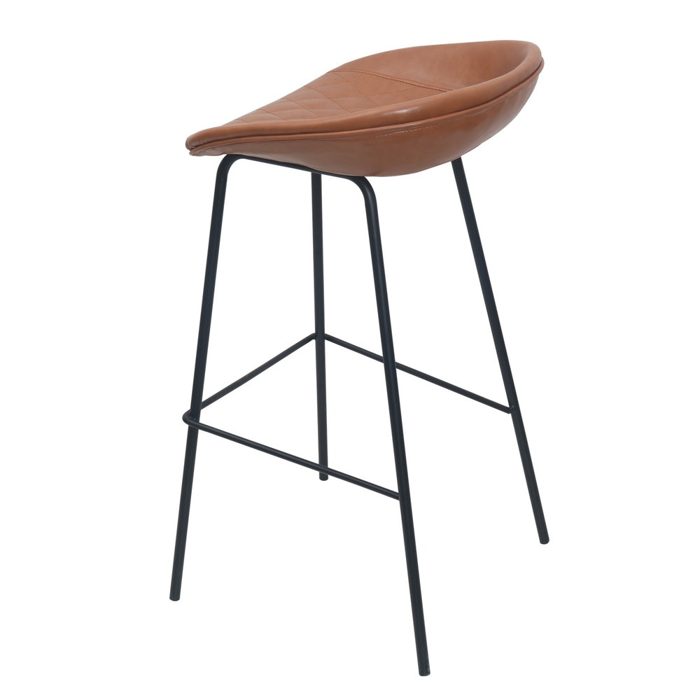 PULITO เก้าอี้บาร์ เบาะหนัง PU รุ่น PELLE-BW ขนาด 44x44x82ซม. สีน้ำตาล