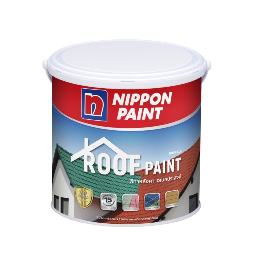 NIPPON PAINT สีน้ำอะคริลิกทาหลังคา ROOF PAINT NP-3012 ขนาด 1 กล สีเทากราไฟต์