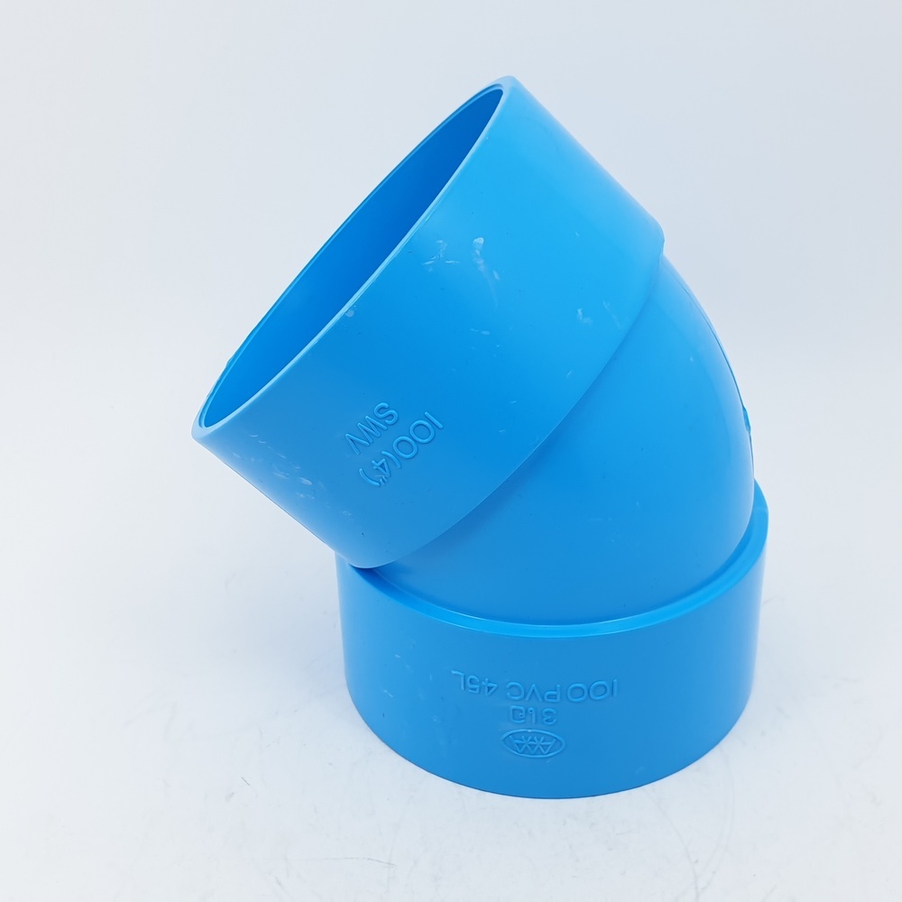AAA ข้องอ 45 บาง 4"(100) ชั้น 8.5 สีฟ้า