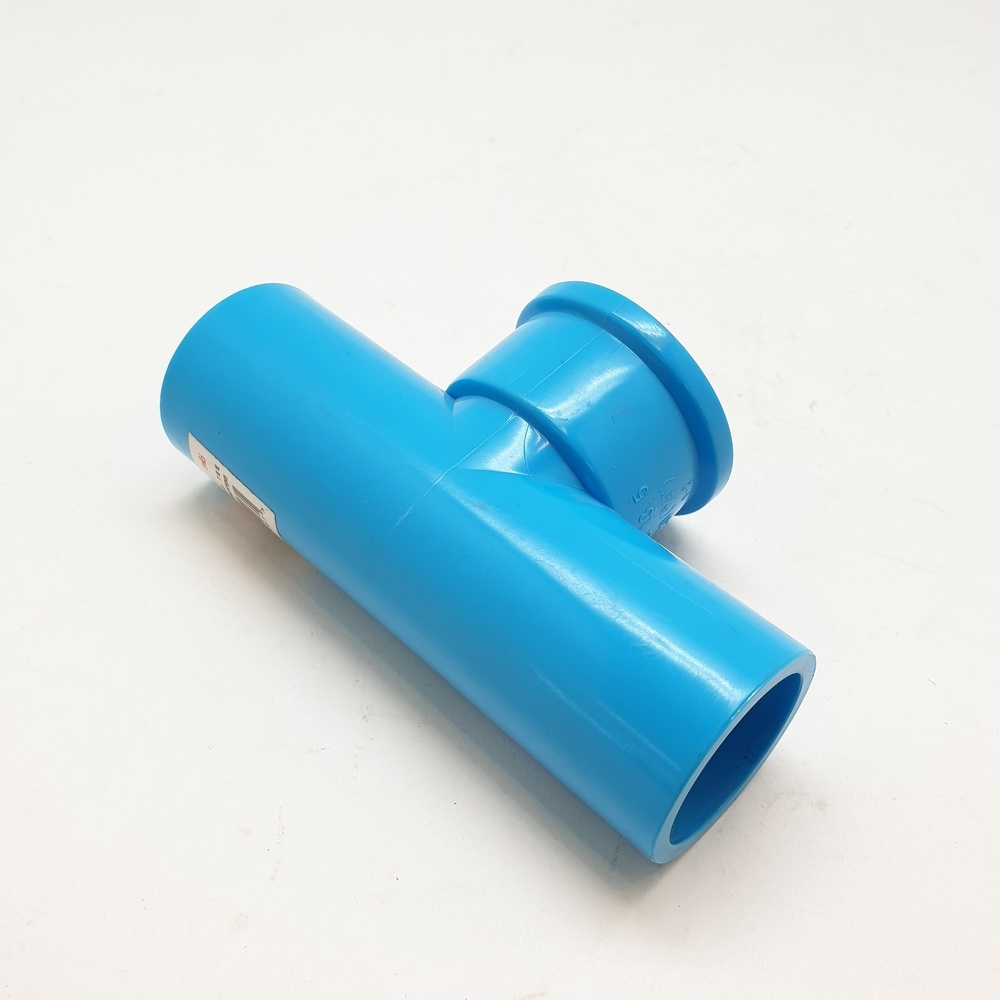 VAVO สามทาง เกลียวใน ทองเหลือง หนา 3/4"(20) สีฟ้า