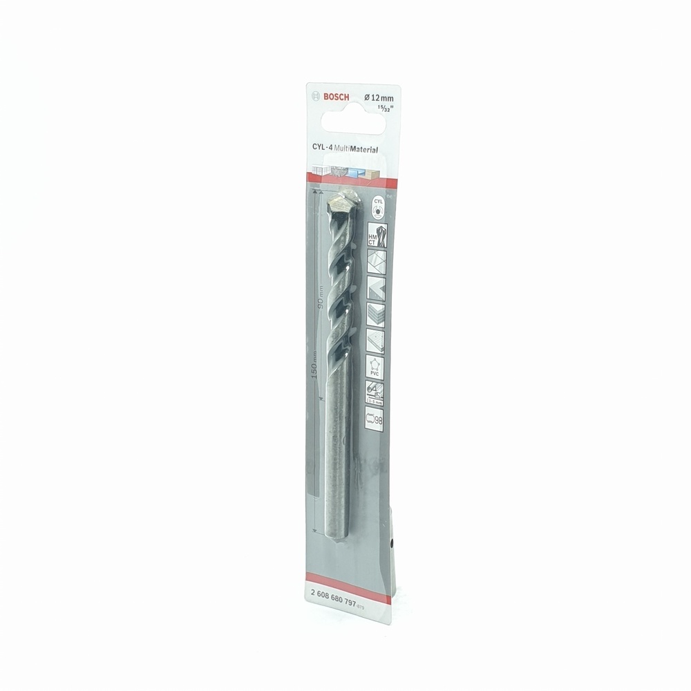 BOSCH ดอกเจาะอเนกประสงค์ก้านกลม CYL-4 : 12 x 80/150 มม.