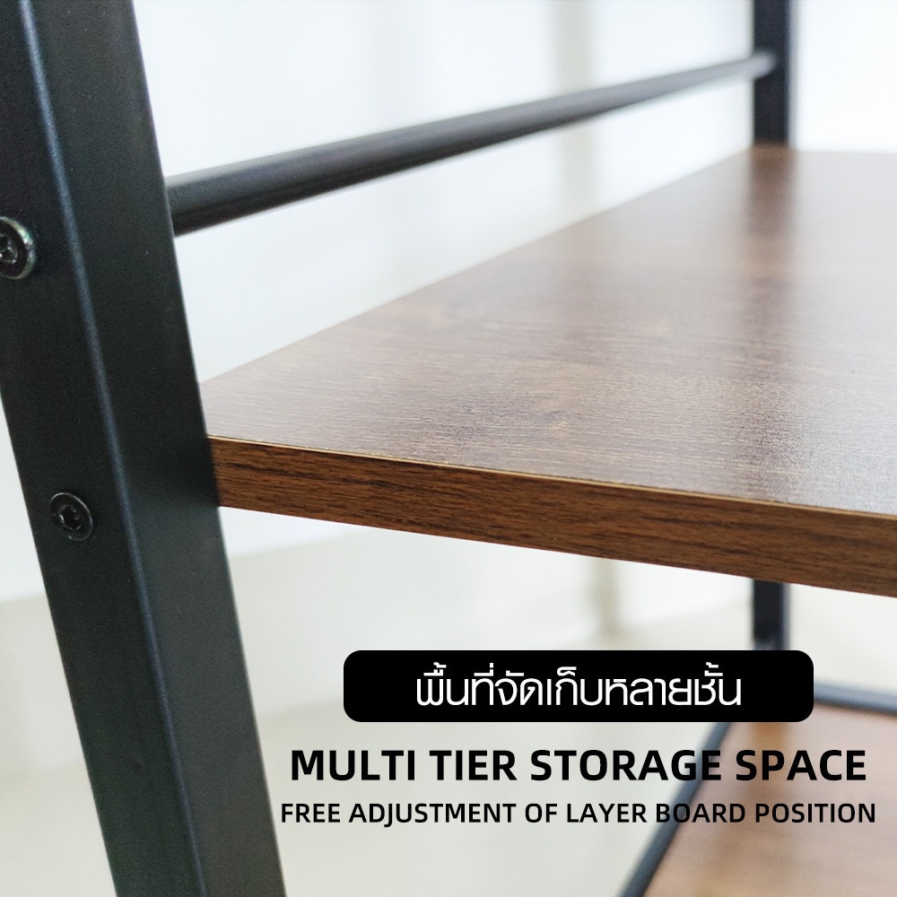 SMITH โต๊ะทำงานพร้อมชั้นวางของ รุ่น DARY ขนาด 50x100x73ซม. สีโอ๊ค