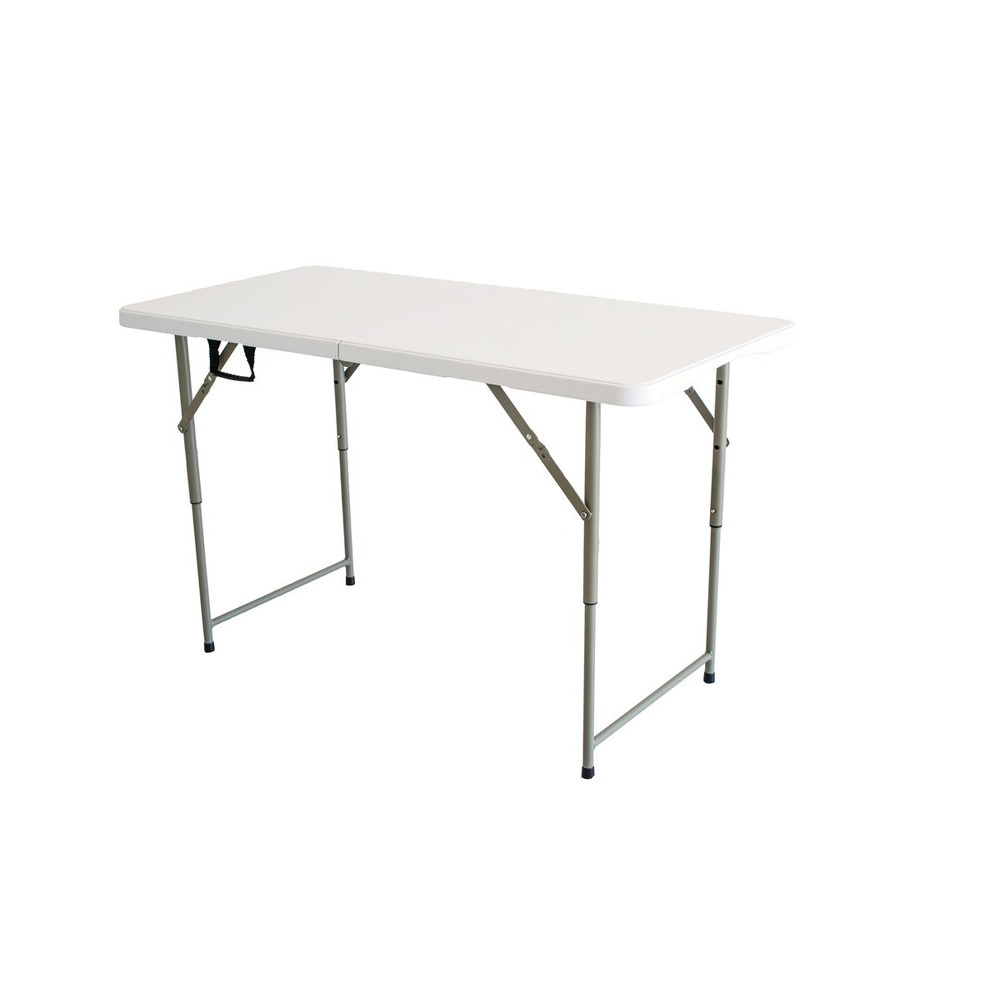 TreeO โต๊ะเอนกประสงค์ พับครึ่ง รุ่น Nicholas-03 ขนาด122x60x49/61/74 ซม. (4ฟุต) สีขาว