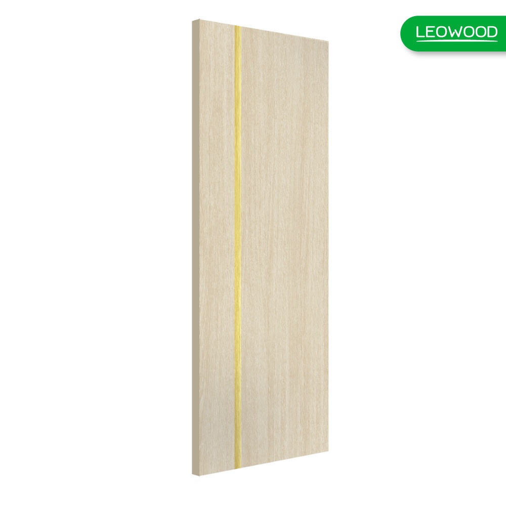 LEOWOOD ประตูปิดผิวเมลามีน iDoor Premium Metal Line เส้นกลาง/สีทอง 90x200ซม. TANGO