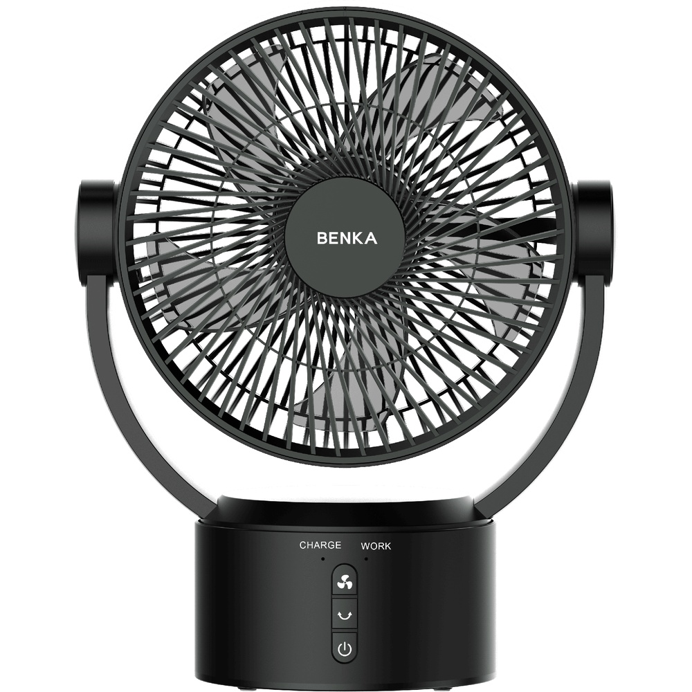 BENKA พัดลมตั้งโต๊ะชาร์จไฟแบบพกพา ขนาด 9 นิ้ว รุ่น KN-L2829 สีดำ