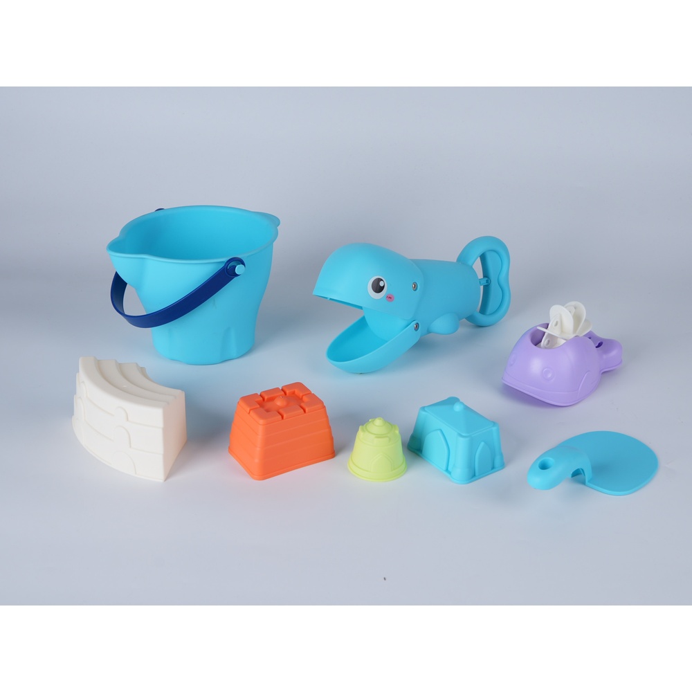 TOYS ของเล่นชุดถังชายหาดและอุปกรณ์ 8 ชิ้น รุ่น HG-1202 ขนาด 26x18x16 ซม. คละสี