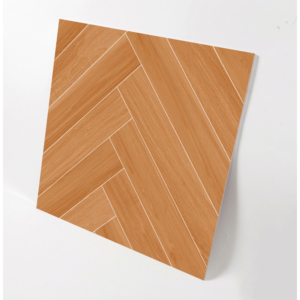Marbella กระเบื้องพอร์ซเลน 60x60 ซม. รุ่น แฮริ่งโบน วูด น้ำตาล TSJCM304274-2306-A Gloss (4P)