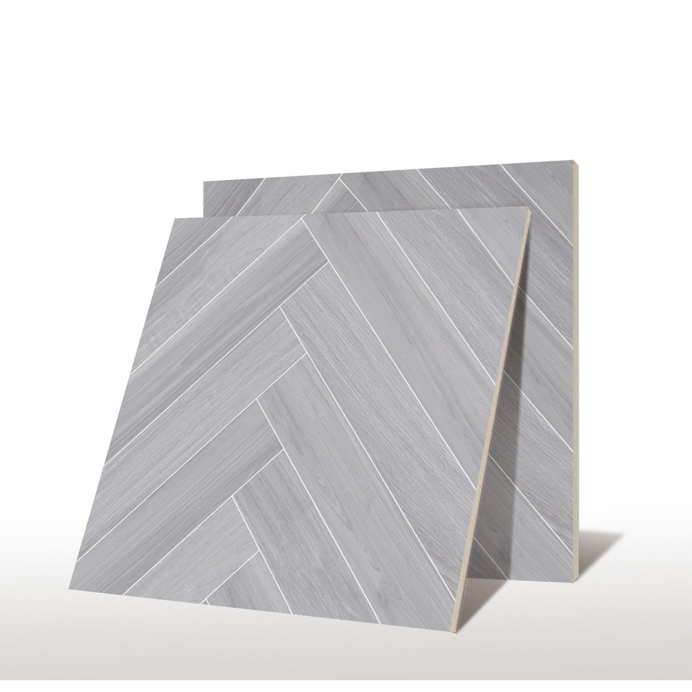 Marbella กระเบื้องพอร์ซเลน 60x60 ซม. รุ่น แฮริ่งโบน วูด เทา TSJCM304274-2306-B Gloss (4P)